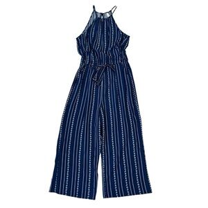 Navy Striped Jumpsuit Small